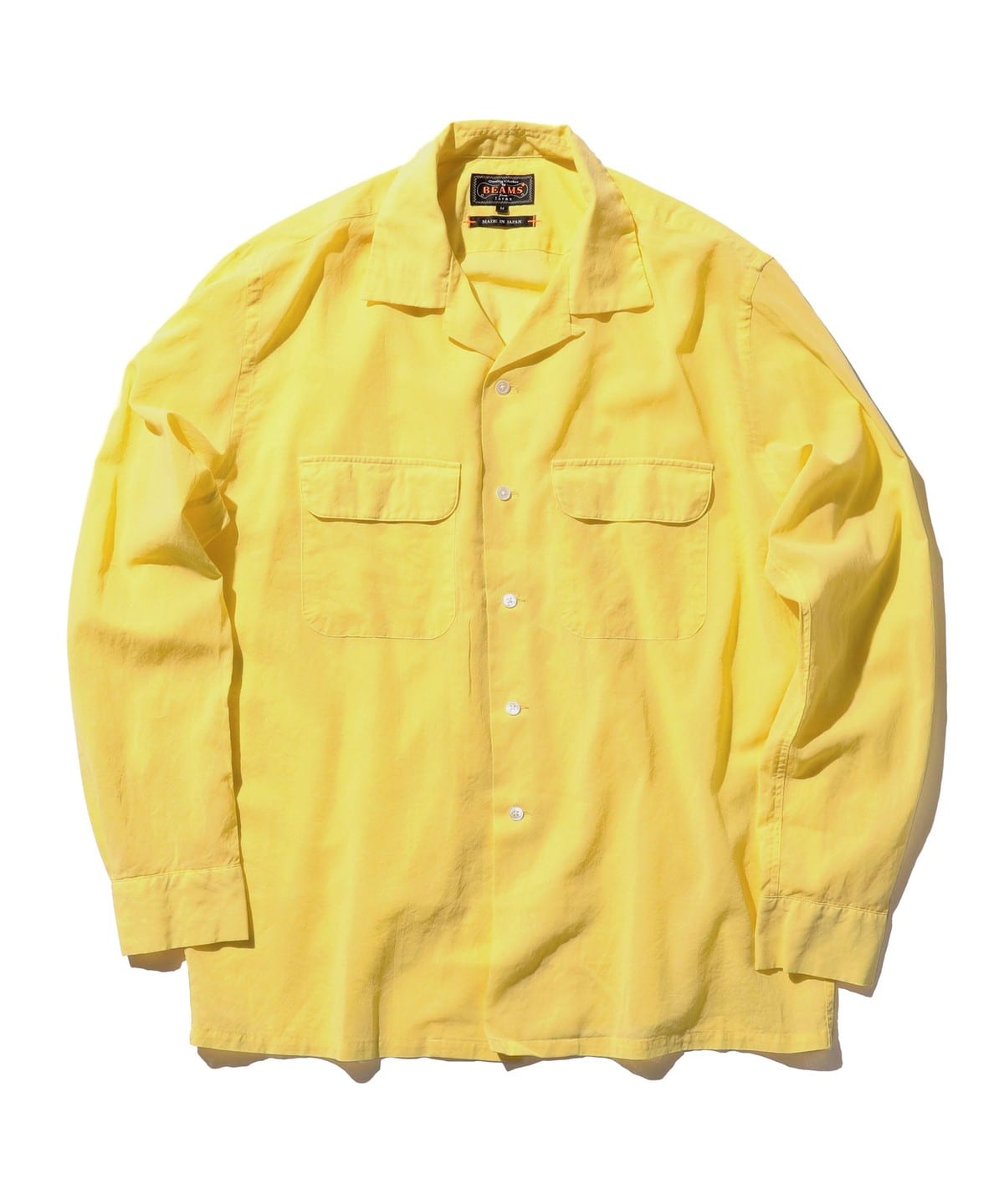 Open Collar 100/2 Organdy Garment Dye シャツ・ブラウス MEN YELLOW S Open Collar 100/2 Organdy Garment Dye シャツ・ブラウス MEN YELLOW S