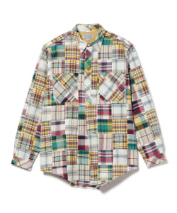 ▲KENNETH FIELD / Roomy Shirt Madras Patchwork