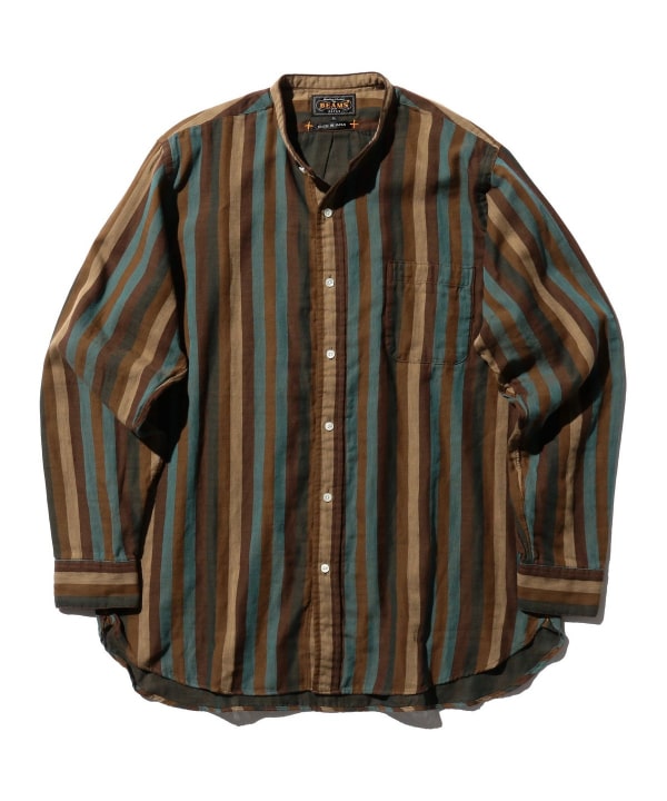 REMI RELIEF × BEAMS PLUS インディゴ染め バスクシャツ REMI RELIEF×BEAMS PLUS インディゴ染め バスクシャツ メンズ