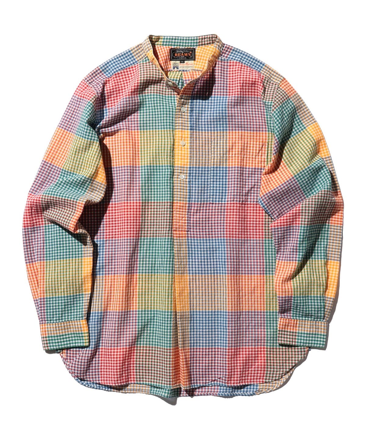 Band Pullover Madras シャツ・ブラウス MEN ORANGE S Band Pullover Madras シャツ・ブラウス MEN ORANGE S