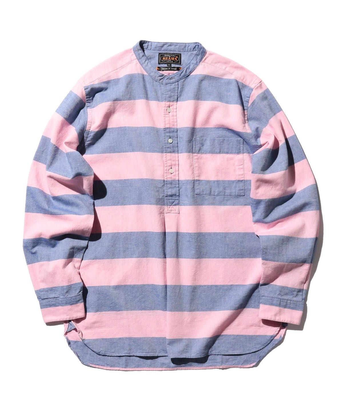 Band Pullover Oxford Stripe シャツ・ブラウス MEN PINK L Band Pullover Oxford Stripe シャツ・ブラウス MEN PINK L