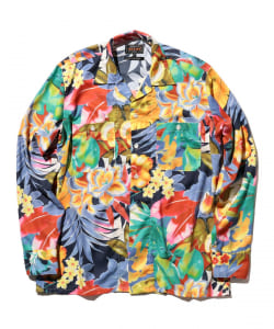 MIL Open Collar Tropical Pattern Print