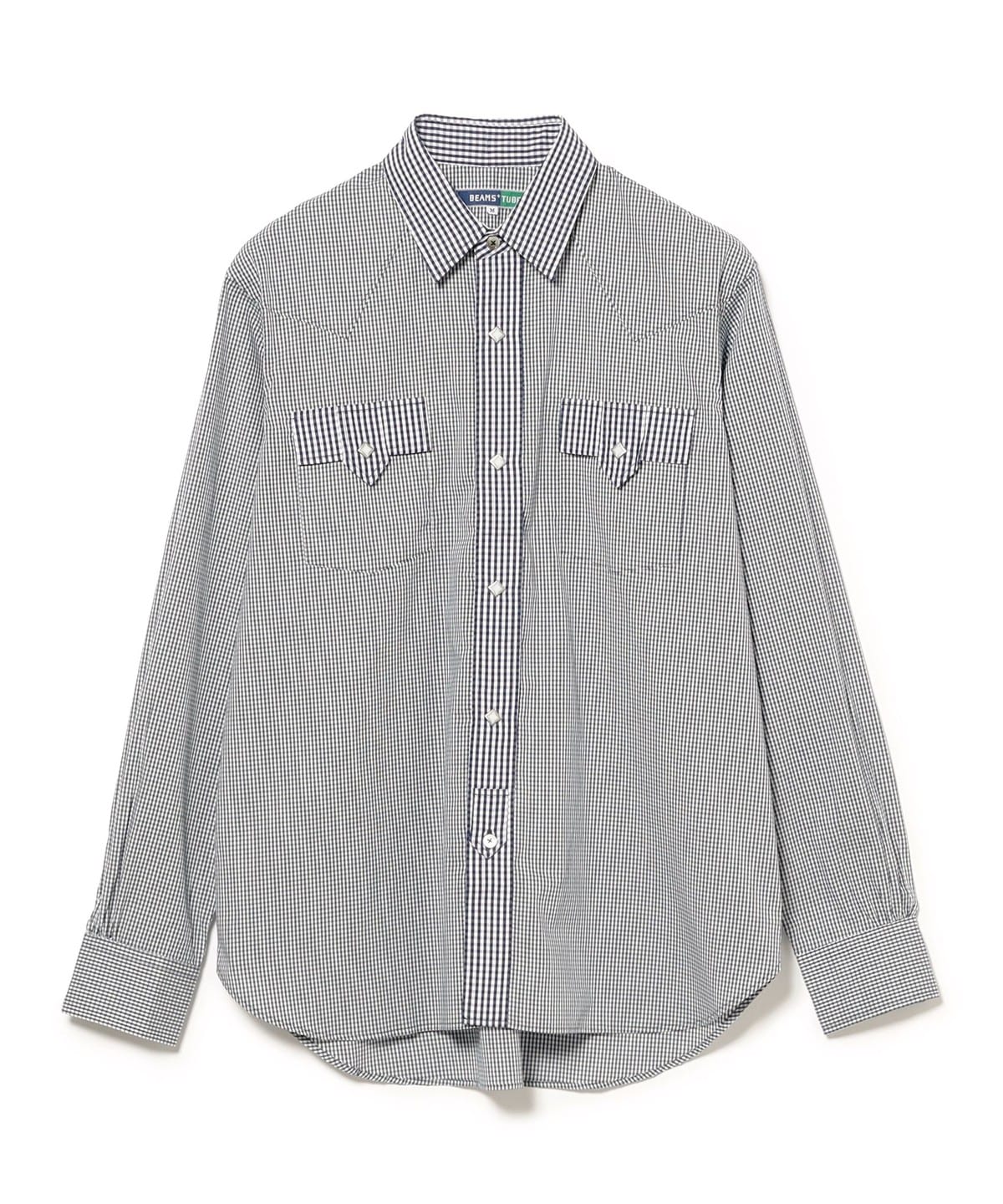 【別注】 TUBE チューブ / Western Shirt Pannel Gingham Check シャツ・ブラウス MEN BLUE XL 【別注】 TUBE チューブ / Western Shirt Pannel Gingham Check シャツ・ブラウス MEN BLUE XL