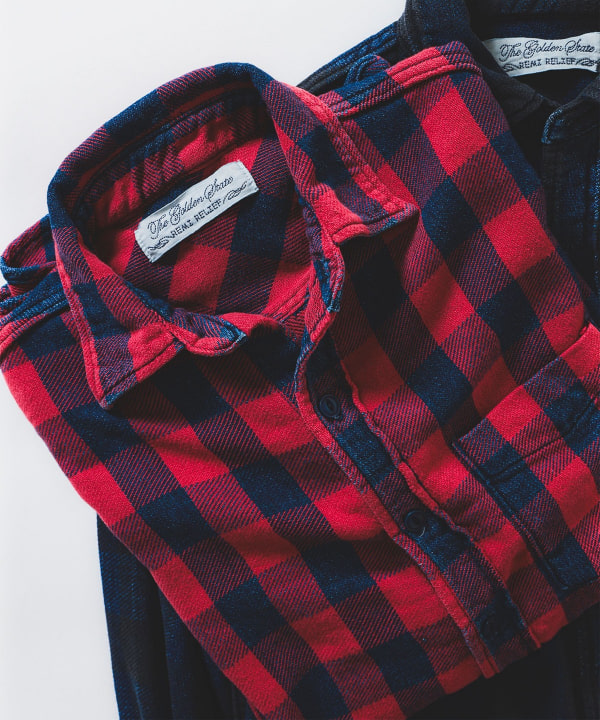 BEAMS PLUS REMI RELIEF x BEAMS PLUS / 別注Indigo Check Shirt