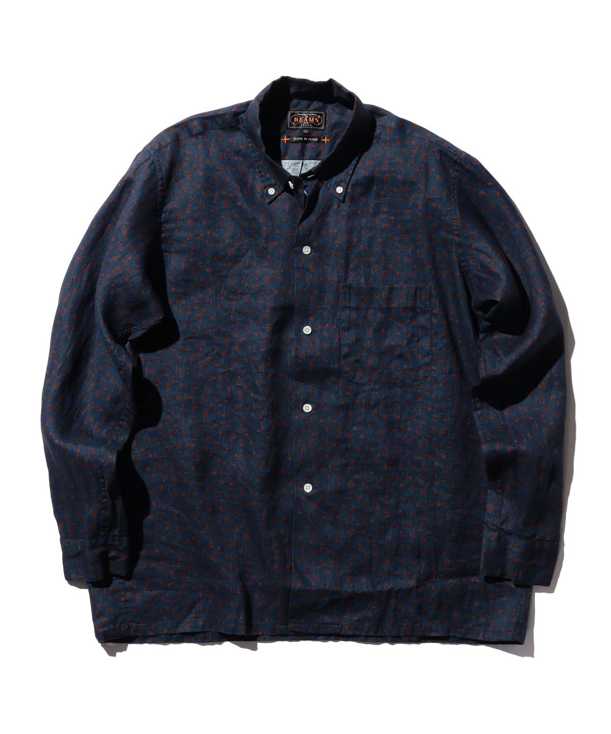 Open B. D. Linen Print シャツ・ブラウス MEN NAVY S Open B. D. Linen Print シャツ・ブラウス MEN NAVY S