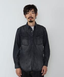 ▲【予約・イベント限定】REMI RELIEF / 別注 BLACK DENIM WESTERN SHIRT CLASSIC FIT
