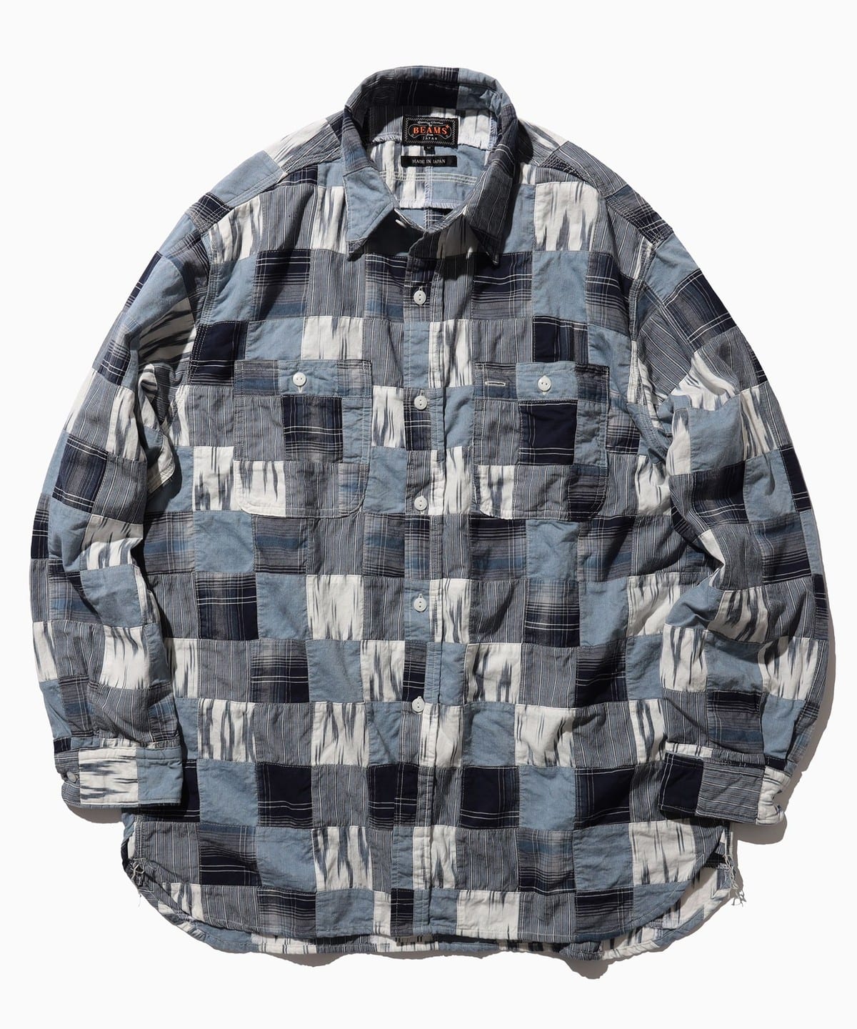 WORK Patchwork シャツ・ブラウス MEN BLUE P/W S WORK Patchwork シャツ・ブラウス MEN BLUE P/W S