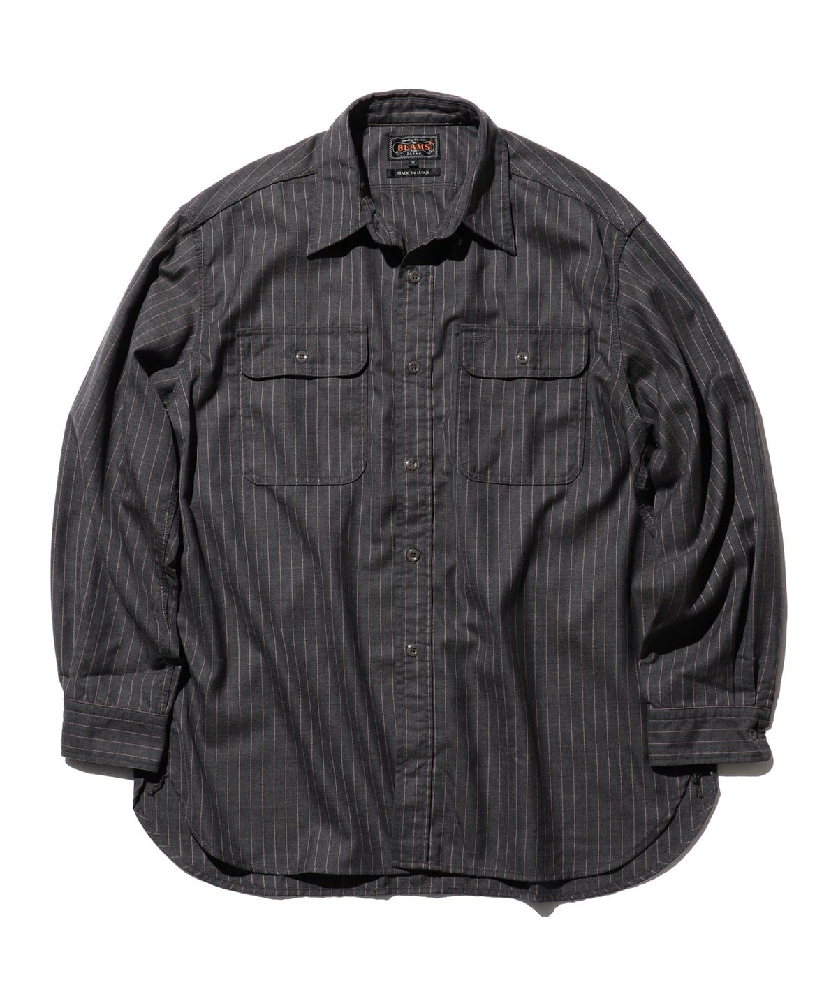 WORK Uniform Serge Pin Stripe シャツ・ブラウス MEN GREY L