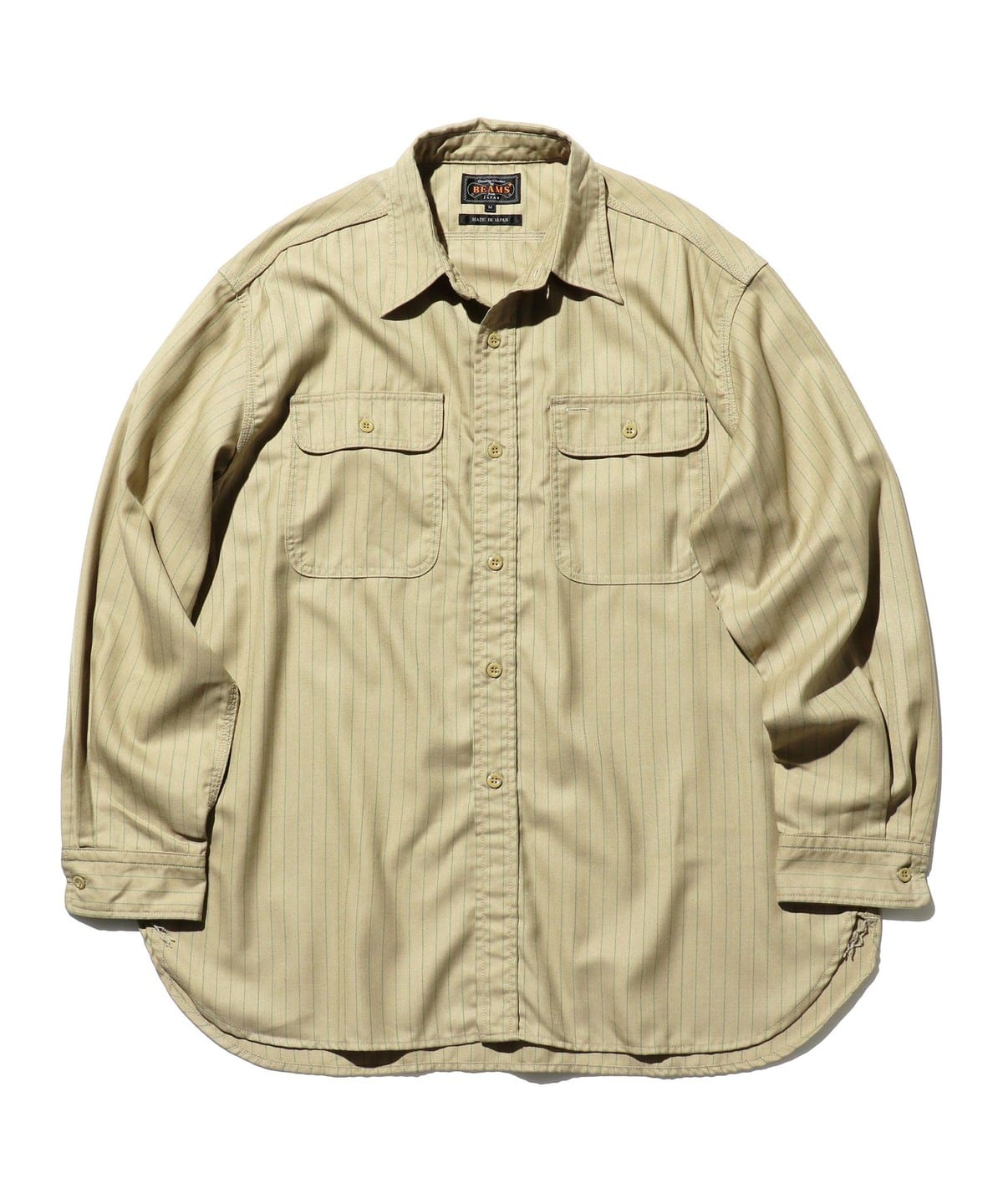 WORK Uniform Serge Pin Stripe シャツ・ブラウス MEN KHAKI L