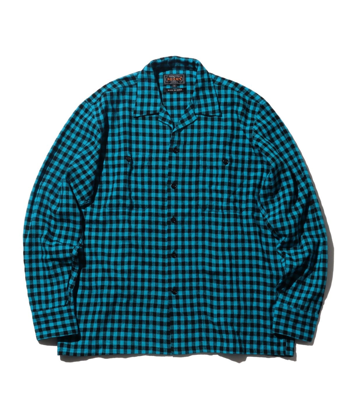 MIL Open Collar Mini Plaid Laundry Wool シャツ・ブラウス MEN BLUE*BLACK S MIL Open Collar Mini Plaid Laundry Wool シャツ・ブラウス MEN BLUE*BLACK S
