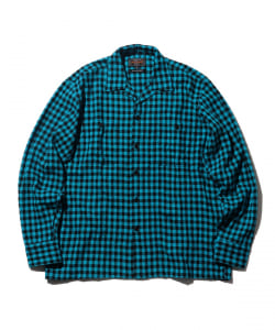 MIL Open Collar Mini Plaid Laundry Wool
