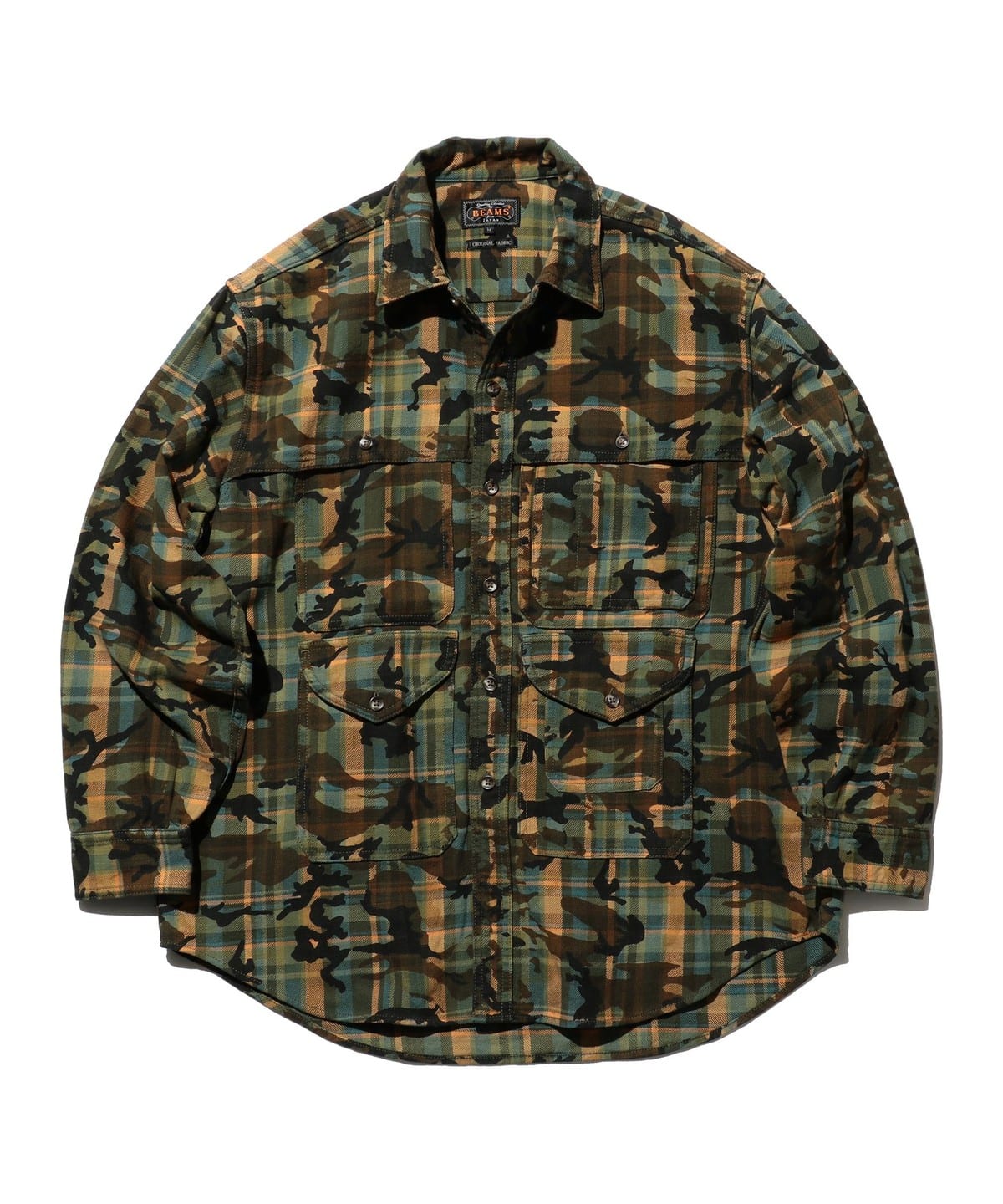 Adventure Shirt Work Plaid Camo Over Print シャツ・ブラウス MEN GREEN XL Adventure Shirt Work Plaid Camo Over Print シャツ・ブラウス MEN GREEN XL