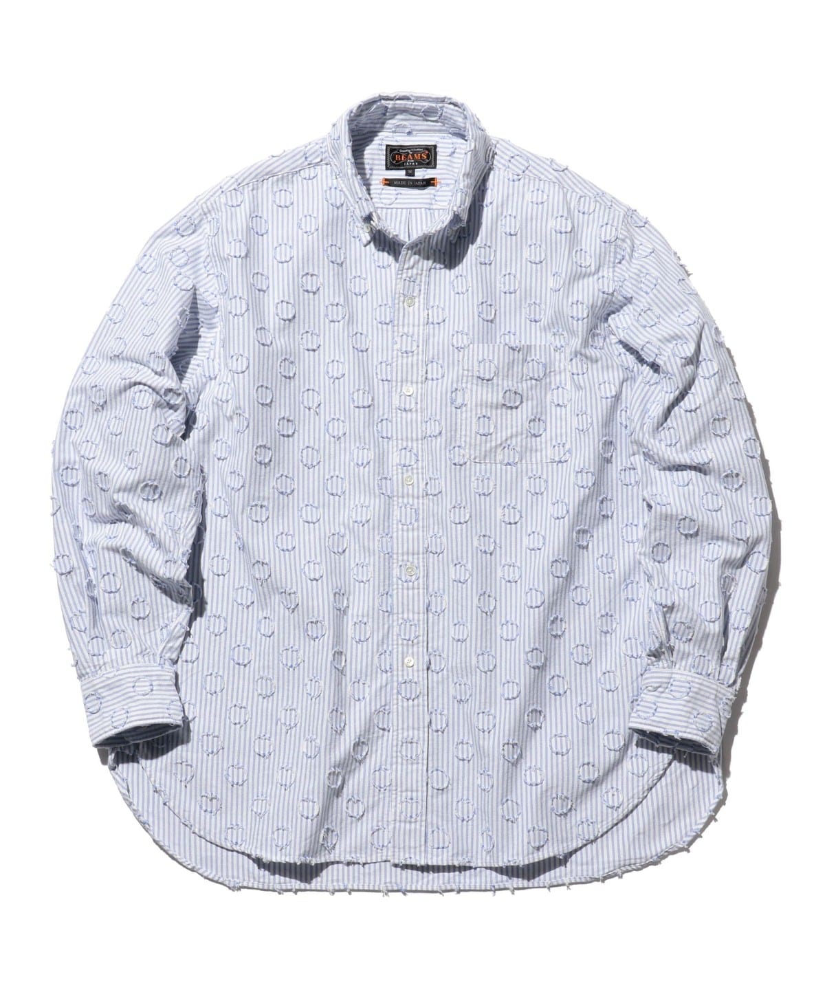 B. D. Classic-fit Burnout Dot Candy Stripe シャツ・ブラウス MEN BLUE M B. D. Classic-fit Burnout Dot Candy Stripe シャツ・ブラウス MEN BLUE M