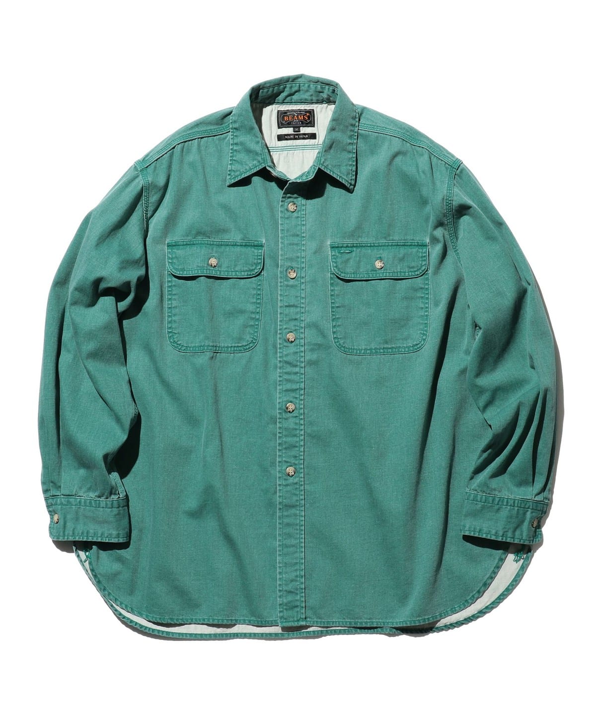 WORK Light Denim Pigment Coating シャツ・ブラウス MEN GREEN XL