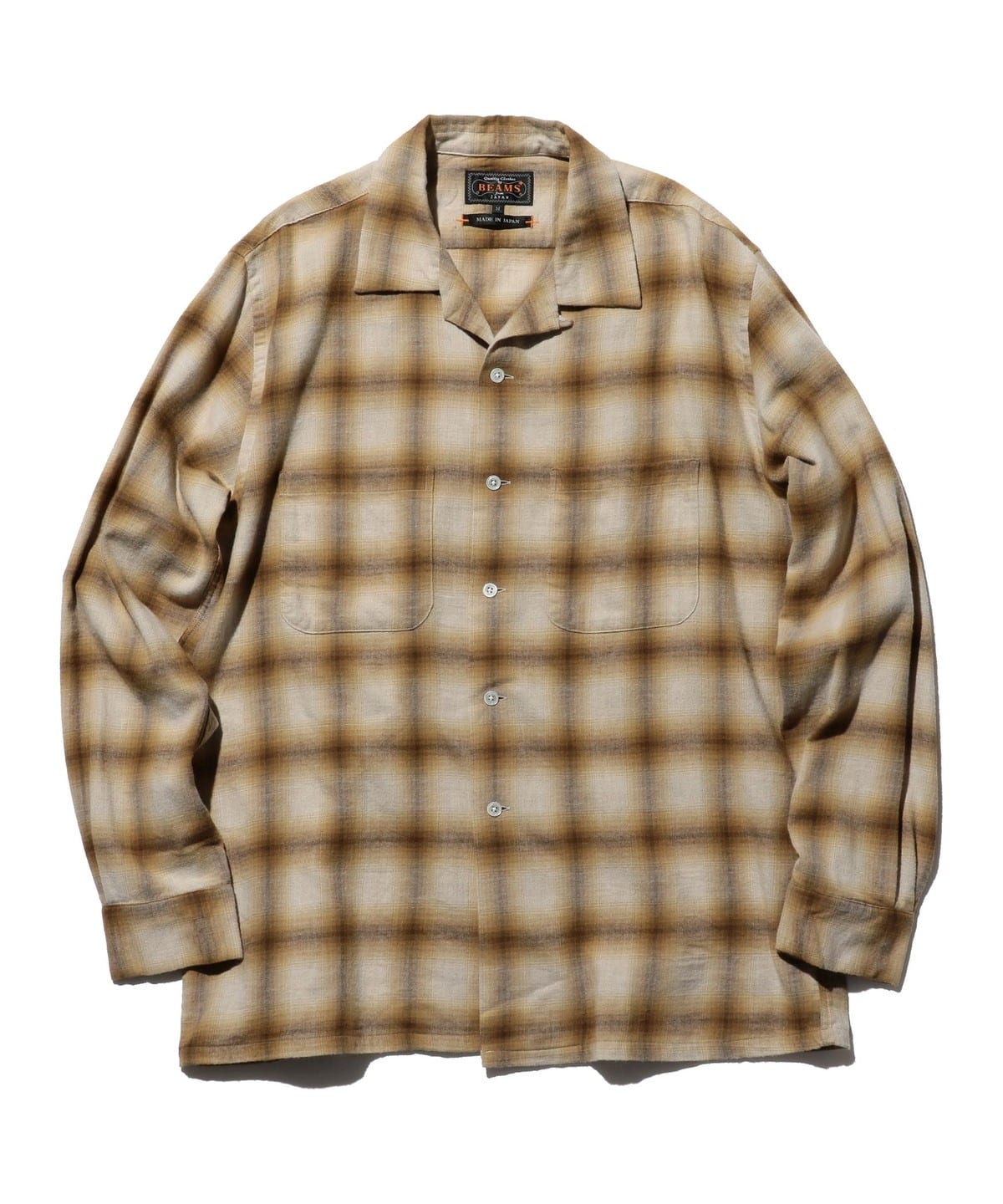 Open Collar Ombre シャツ・ブラウス MEN BROWN L Open Collar Ombre シャツ・ブラウス MEN BROWN L