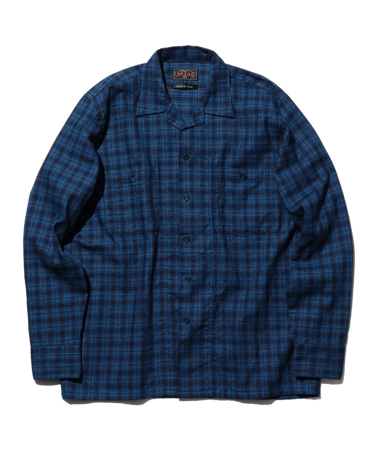 MIL Open Collar Indigo Dobby Plaid シャツ・ブラウス MEN MINI L MIL Open Collar Indigo Dobby Plaid シャツ・ブラウス MEN MINI L