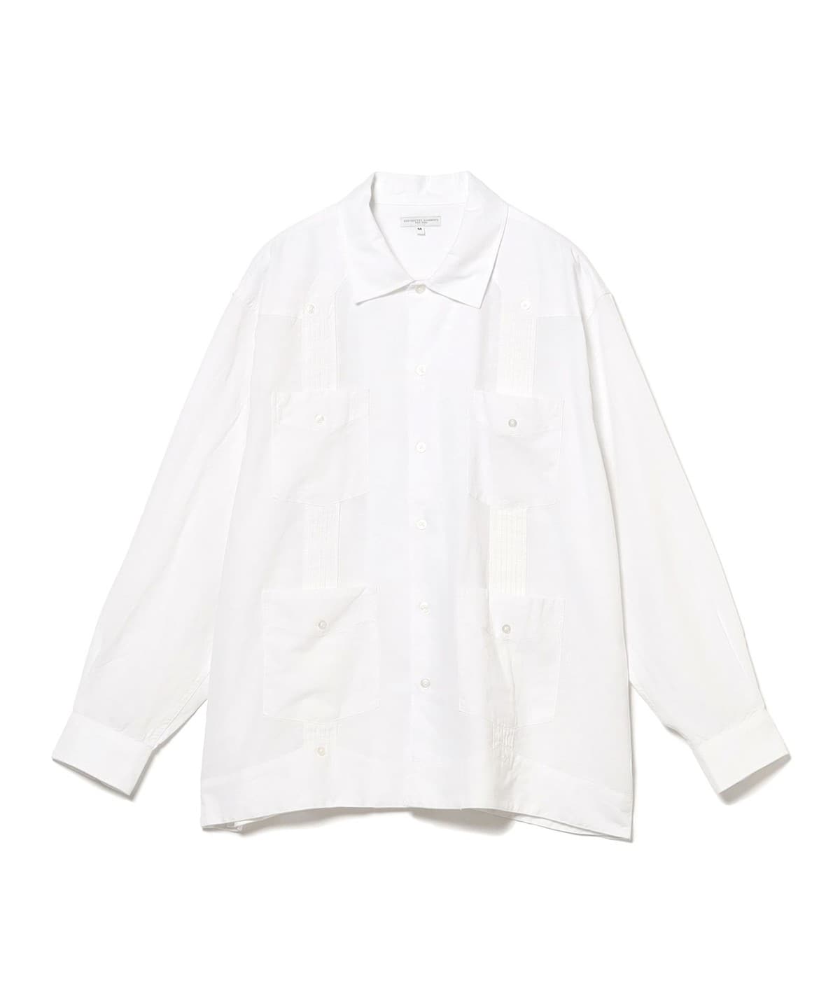 ENGINEERED GARMENTS エンジニアド ガーメンツ / Guayabera Shirt - Handkerchief Linen シャツ・ブラウス MEN B - White XS ENGINEERED GARMENTS エンジニアド ガーメンツ / Guayabera Shirt - Handkerchief Linen シャツ・ブラウス MEN B - White XS
