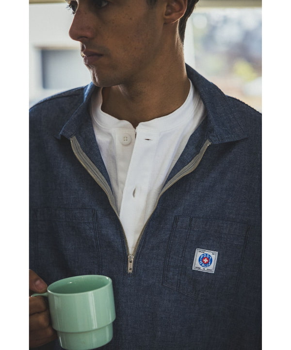 【POST O'ALLS x BEAMS PLUS】プルオーバーデニムシャツ M BEAMS PLUS（ビームス プラス）【8/14再値下げ】【別注】POST