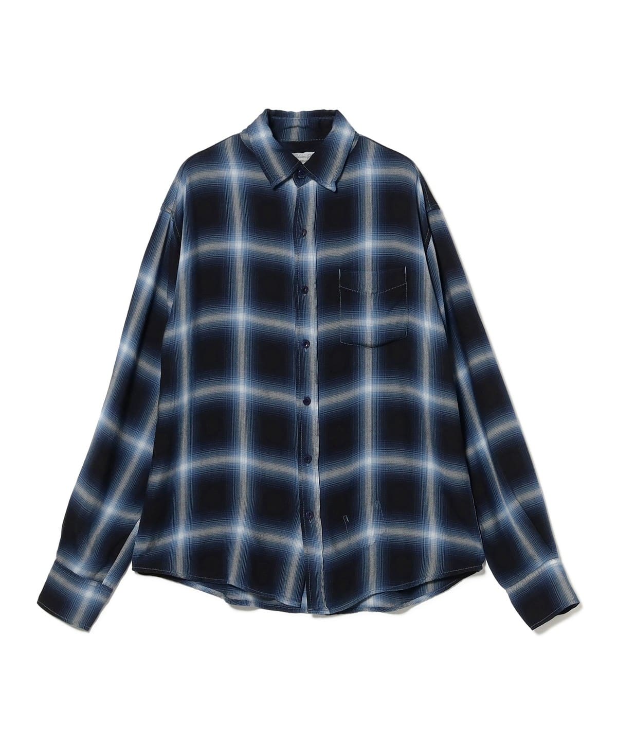 【別注】REMI RELIEF レミレリーフ / Rayon Check Shirts シャツ・ブラウス MEN BLACK*INDIGO S 【別注】REMI RELIEF レミレリーフ / Rayon Check Shirts シャツ・ブラウス MEN BLACK*INDIGO S