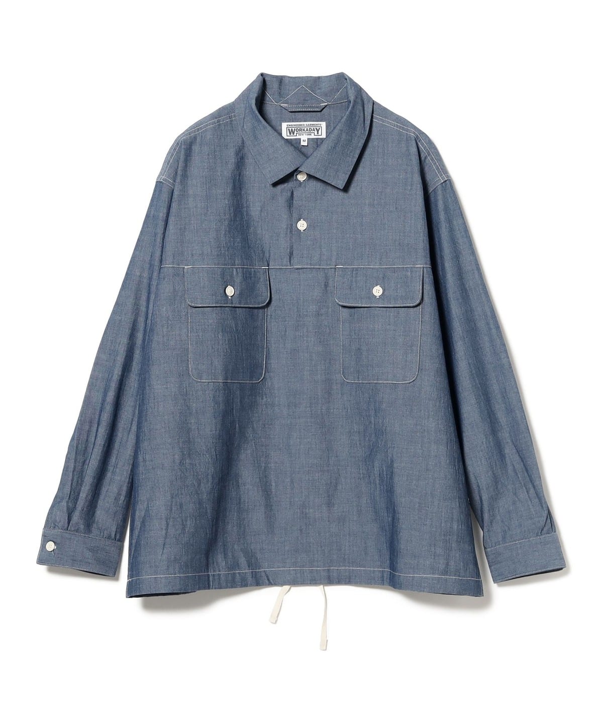 EG WORKADAY エンジニアド ガーメンツ ワーカデイ / Jumper Shirt Indigo Cotton Chambray シャツ・ブラウス MEN B - Indigo S EG WORKADAY エンジニアド ガーメンツ ワーカデイ / Jumper Shirt Indigo Cotton Chambray シャツ・ブラウス MEN B - Indigo S