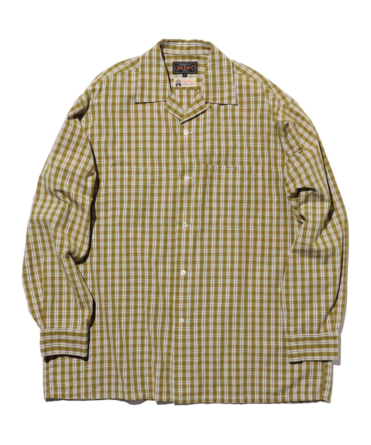 Open Collar 80/2 Madras �V���c�E�u���E�X MEN YELLOW S
