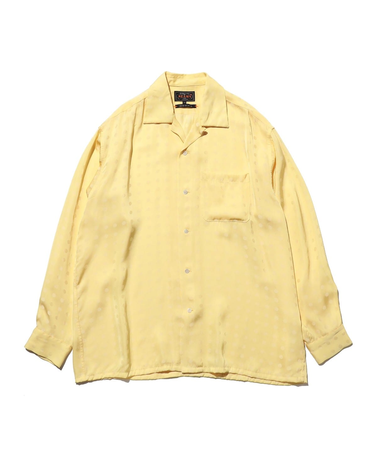 Open Collar Cupro Dot Pattern �V���c�E�u���E�X MEN YELLOW S