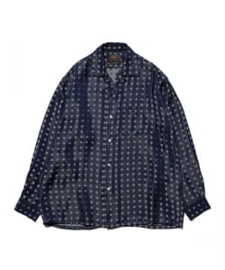 Open Collar Cupro Dot Pattern