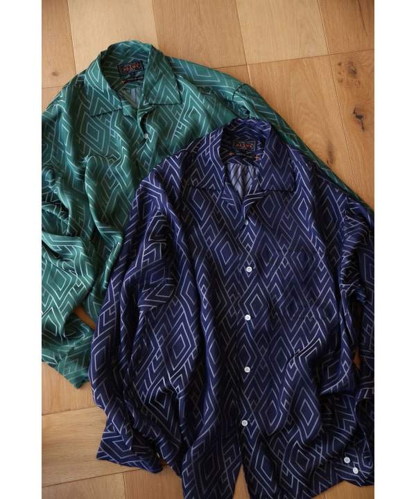 【限时抢购】 Open Collar Cupro Dot Zigzag Pattern