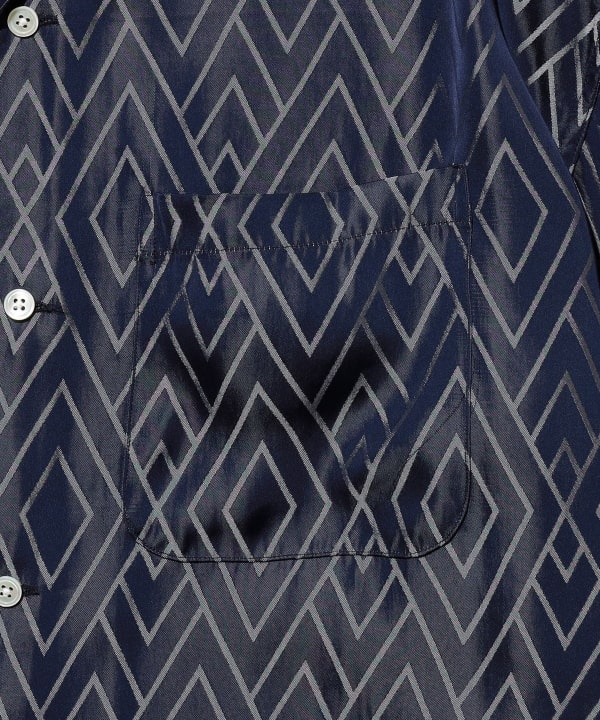 【限时抢购】 Open Collar Cupro Dot Zigzag Pattern