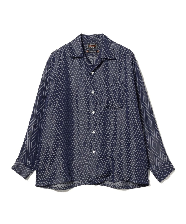 【限时抢购】 Open Collar Cupro Dot Zigzag Pattern