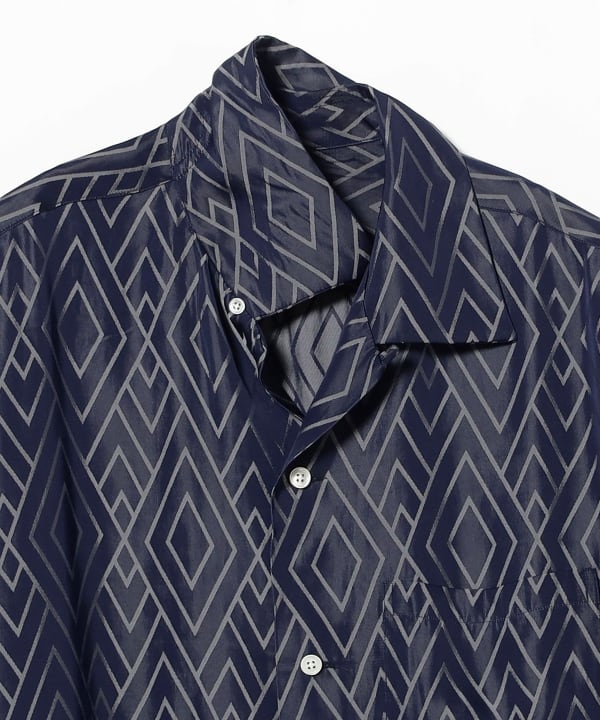 【限时抢购】 Open Collar Cupro Dot Zigzag Pattern