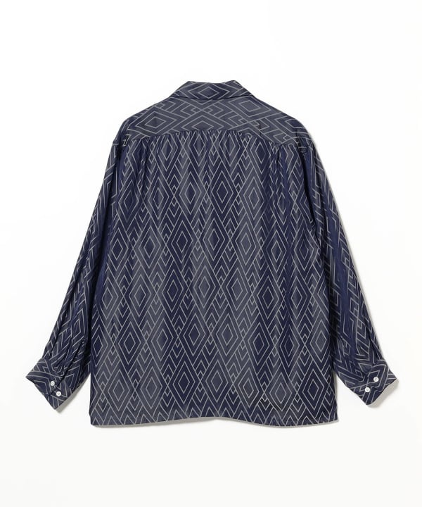 BEAMS PLUS（ビームス プラス）Open Collar Cupro Dot Zigzag Pattern