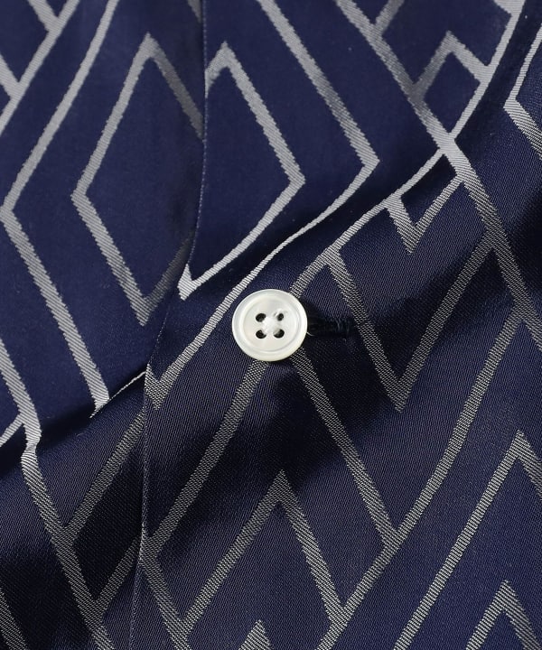 【限时抢购】 Open Collar Cupro Dot Zigzag Pattern