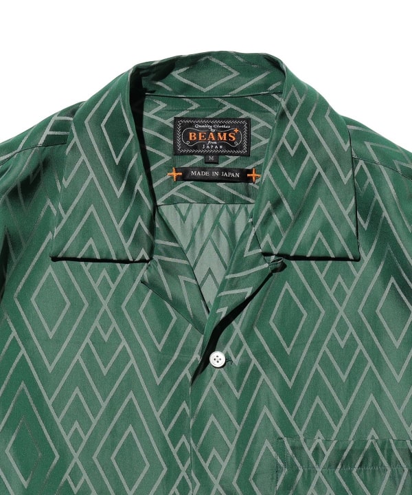 【限时抢购】 Open Collar Cupro Dot Zigzag Pattern