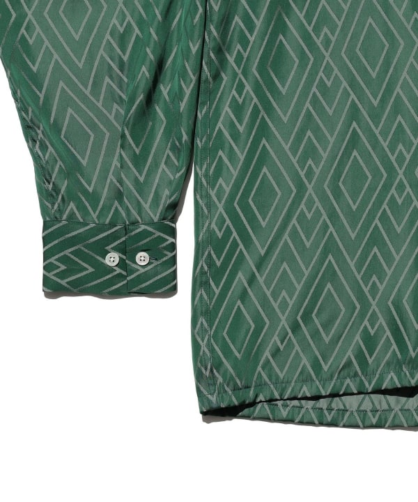 BEAMS PLUS（ビームス プラス）Open Collar Cupro Dot Zigzag Pattern