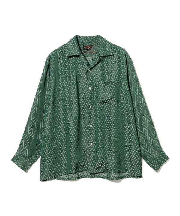 【限时抢购】 Open Collar Cupro Dot Zigzag Pattern