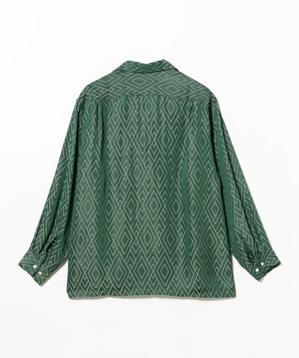 BEAMS PLUS（ビームス プラス）Open Collar Cupro Dot Zigzag Pattern