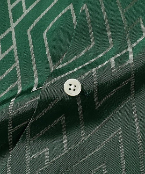 【限时抢购】 Open Collar Cupro Dot Zigzag Pattern