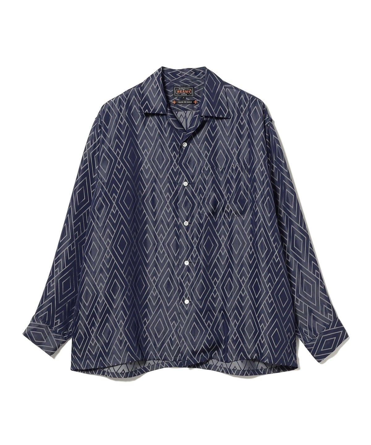 BEAMS PLUS（ビームス プラス）Open Collar Cupro Dot Zigzag Pattern
