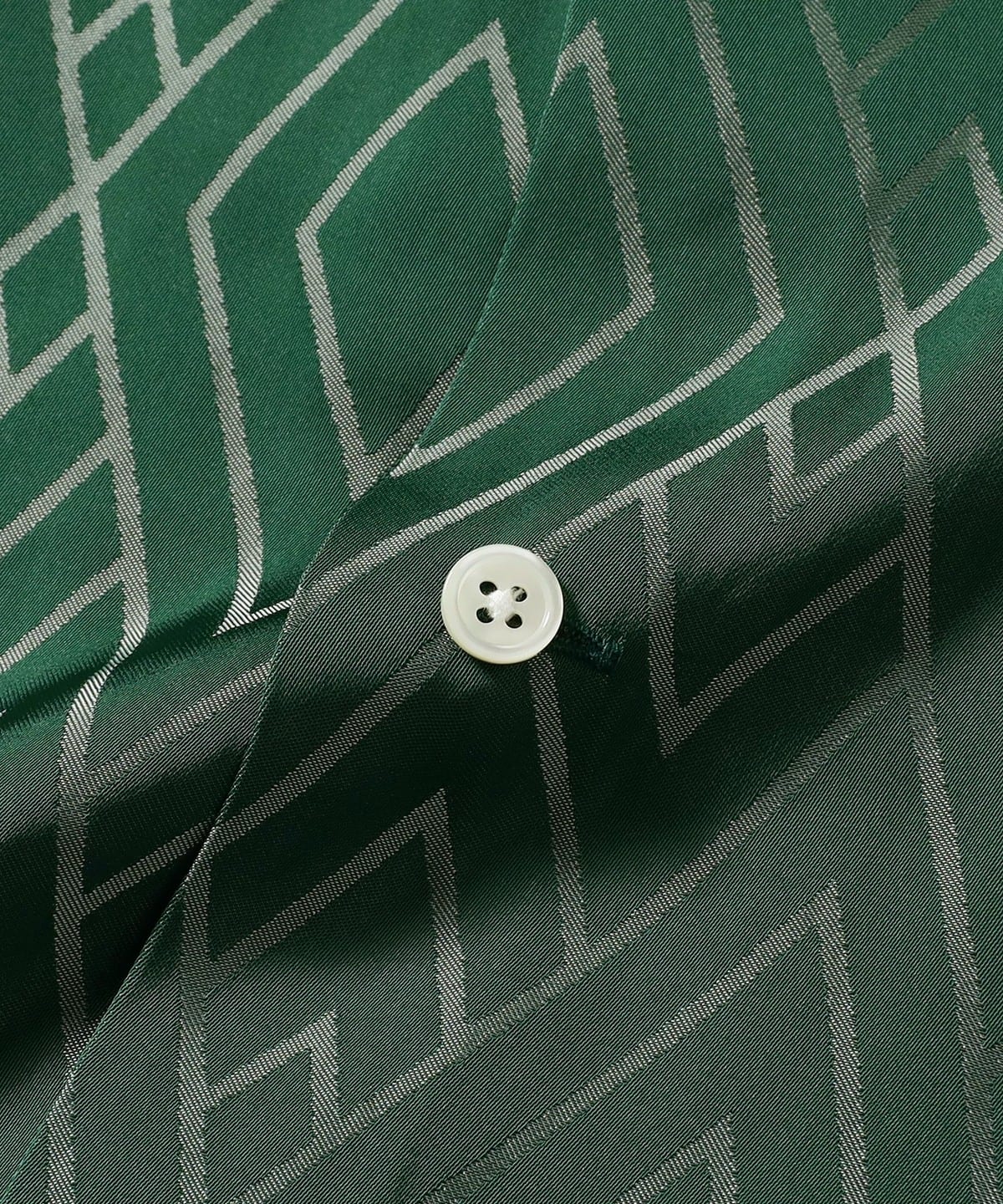 BEAMS PLUS（ビームス プラス）Open Collar Cupro Dot Zigzag Pattern