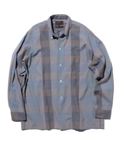 Open B.D. Indigo Panama Weave Plaid
