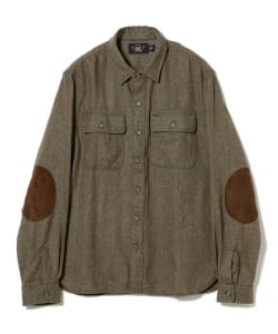 RRL / Suede-Patch Herringbone Workshirt