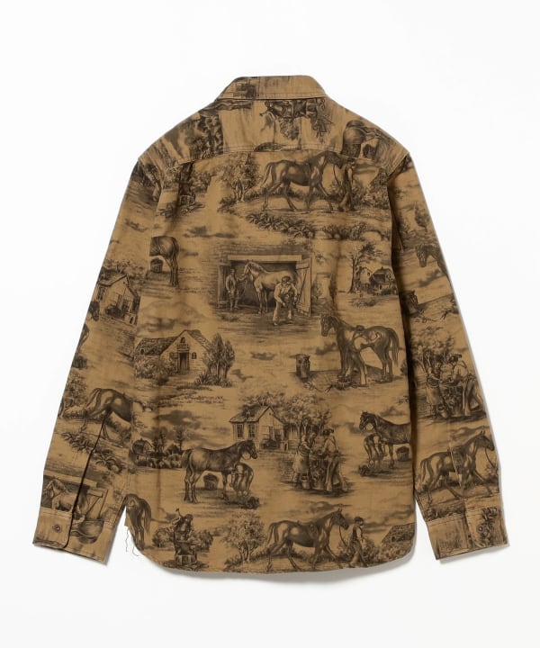 ビームス☆シャツ BEAMS PLUS（ビームス プラス）RRL / Equestrian-Print Moleskin