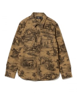 RRL / Equestrian-Print Moleskin Workshirt