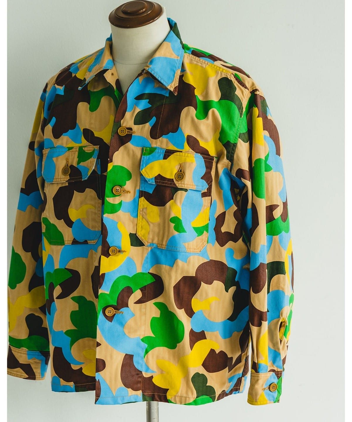 MIL-Shirt Supima 鯡骨紋大迷彩印花襯衫