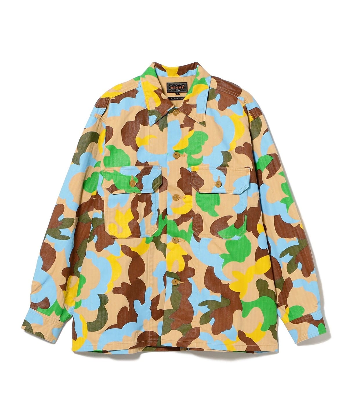 MIL-Shirt Supima 鯡骨紋大迷彩印花襯衫