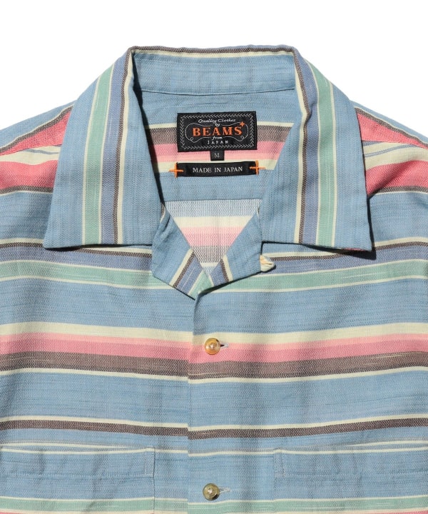 Open Collar Nel Indigo Multi Stripe