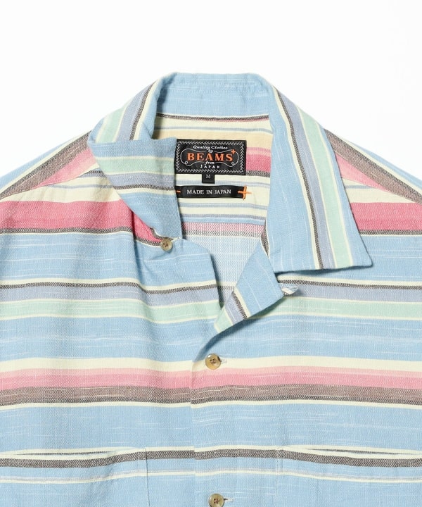 Open Collar Nel Indigo Multi Stripe