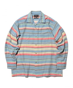 Open Collar Nel Indigo Multi Stripe