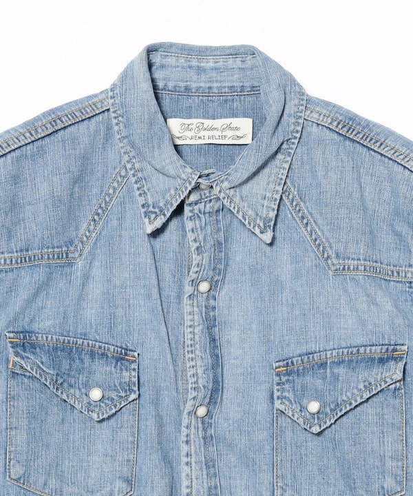 【別注】REMI RELIEF / Denim Western shirt Classic Fit Fade Indigo